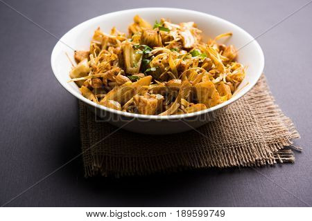 Kathal ki Sukhi Sabzi or jackfruit vegetable recipe of fanas chi bhaji or phanas ki sabzi