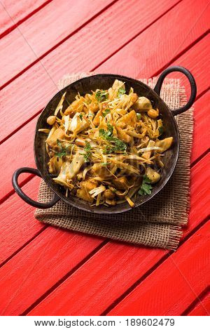 Kathal ki Sukhi Sabzi or jackfruit vegetable recipe of fanas chi bhaji or phanas ki sabzi