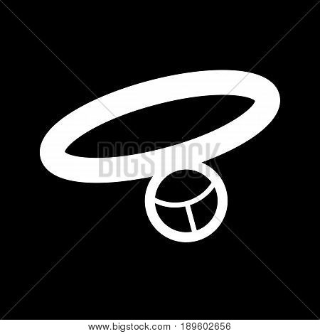 Pet necklace simple vector icon. Black and white illustration of collar for dogs and cats. Outline linear icon. eps 10
