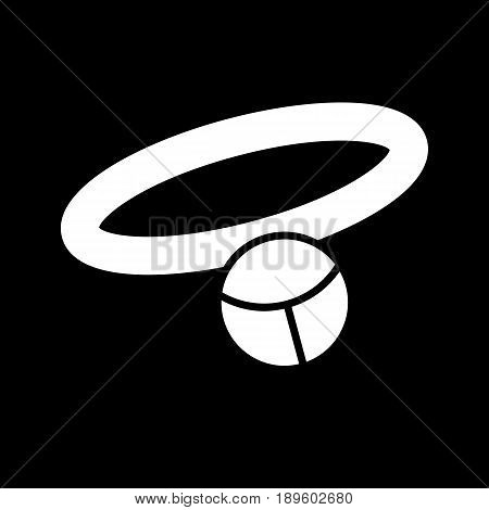 Pet necklace simple vector icon. Black and white illustration of collar for dogs and cats. Solid linear icon. eps 10