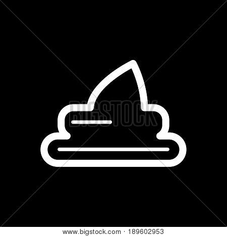 Dog shit simple vector icon. Black and white illustration of poop. Outline linear pet icon. eps 10