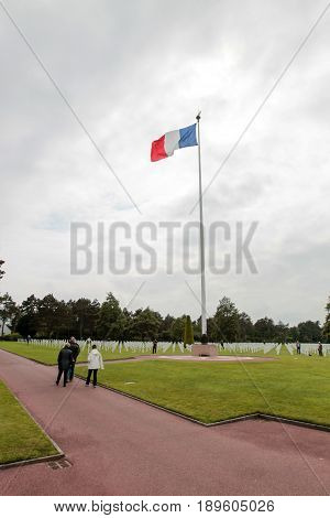 France, Normandy, June 6, 2011 - Cemetery of soldiers of the Allied army who fell during the military operation in Normandy in 1944.