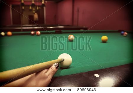 Hand Of A Caucasian Girl Playing