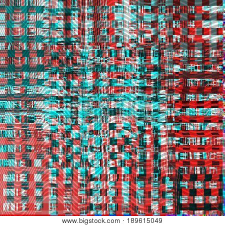 Glitch psychedelic background. Old TV screen error. Digital pixel noise abstract design. Broken pixels glitch. Television signal fail. Technical problem grunge wallpaper. Colorful noise rerto
