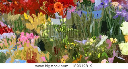 Flowers abstract background for an advertising banner.