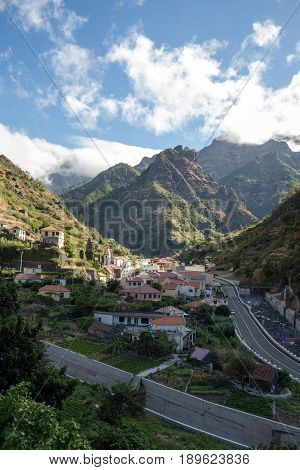 View to the south from the pass Boca da Encumeada in Madeira