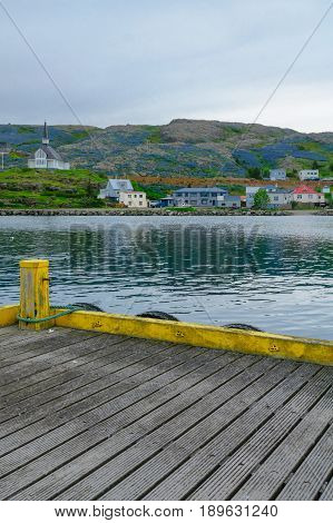 Fishing Port And The Church In Holmavik