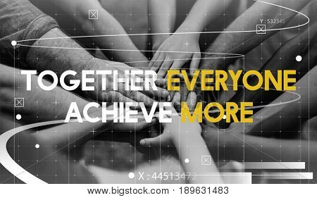Group of people holding hand assemble togetherness