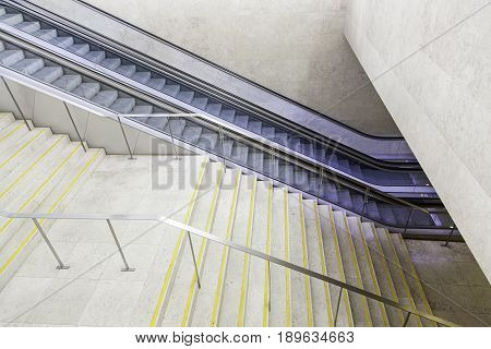 Mechanical Stairs In The Subway Detail Of Pedestrian Crossing