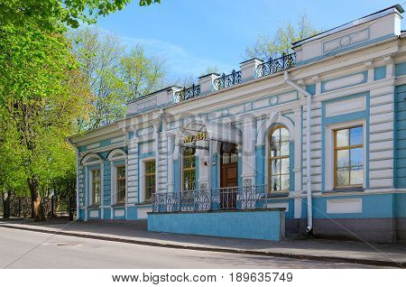 VITEBSK BELARUS - MAY 17 2017: Vitebsk Regional Museum of Hero of Soviet Union Minaya Filippovicha Shmyreva (building of former shelter of retired officials named Golembiovsky)