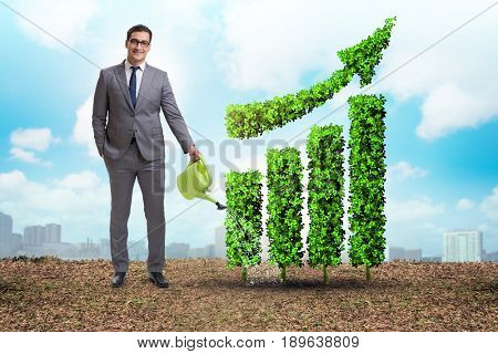 Businessman in recyling sustainable business concept