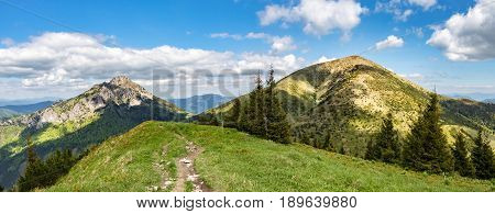 Panoramic View Of Two Typical Hills From Little Fatra Hills