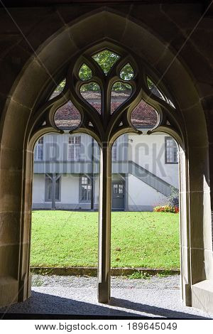 Interlaken, Switzerland - 24 September 2016: Detail of Castle church at Interlaken on Switzerland