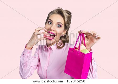 Woman Eating Macaroon