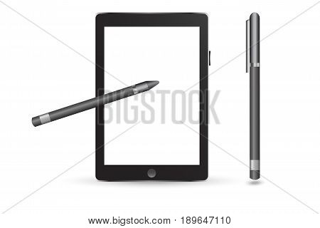 Stylus design concept. Tablet vector illustration. Device