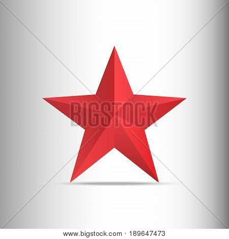 Red star 3d vector icon. Holidays and celebrations