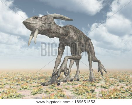 Computer generated 3D illustration with extraterrestrial life in a distant world