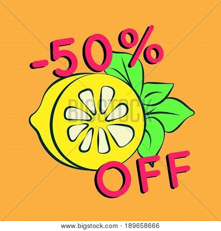 Summer sale background with lemon. Summer sale banner.