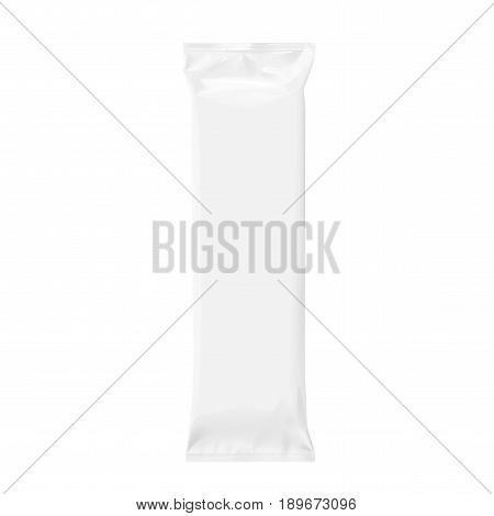 Realistic white template Packaging Foil candy, chocolate bar. Food Packing. Template For Mock up Your Design. vector illustration.