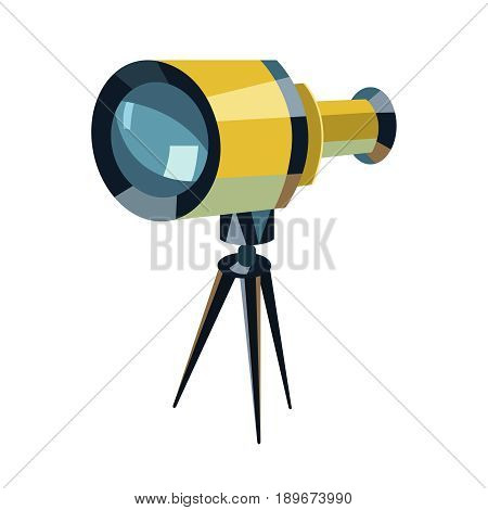 Telescope flat icon Education and astronomy element spyglass and study stars vector graphics a colorful solid pattern on a white background eps 10.