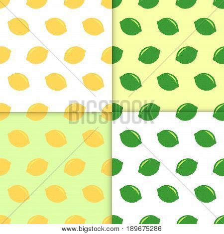 Seamless pattern with lemons and limes. Doodle wallpaper vector. Colorful seamless pattern with fresh fruits collection. Decorative illustration, good for printing.