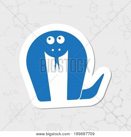 Vector flat sticker cobra icon on white background