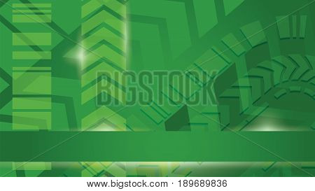 green arrows light abstract cyberspace vector background. Digital information flow crative horizontal presentation template