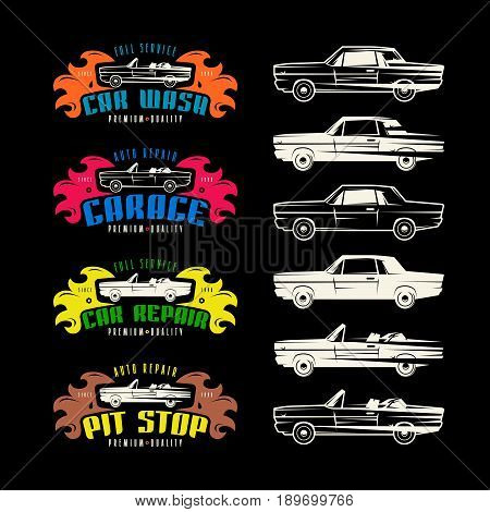 Car Service Emblems And Design Elements