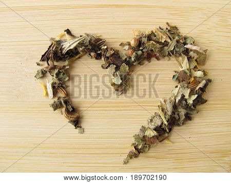 Heart of herbal tea with lemongrass and peppermint