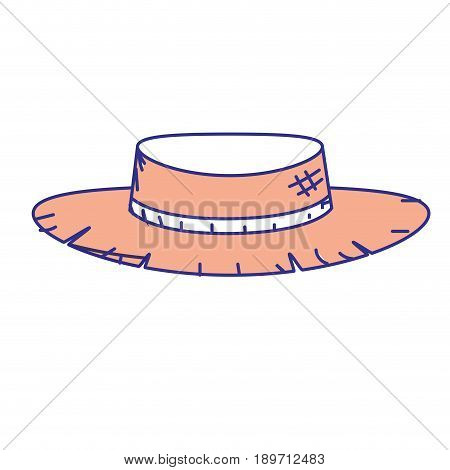 cute pesant hat to use in the farm work vector illustration