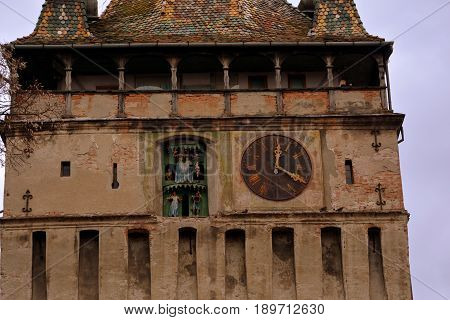 Urban Landscape In The Downtown Of The Medieval City Sighisoara, Transylvania