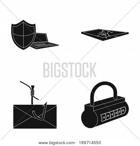 Hacker, system, connection .Hackers and hacking set collection icons in black style vector symbol stock illustration .