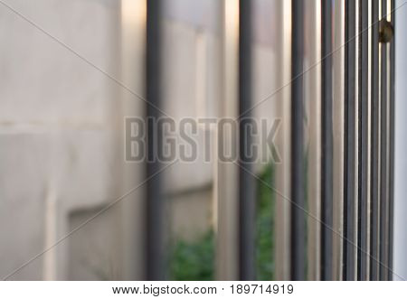 Close up of metal fence soft focus.