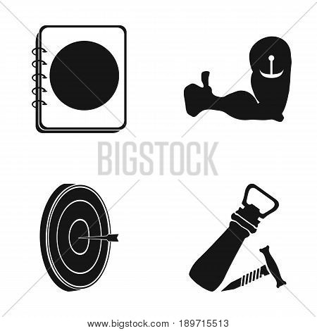 Restaurant, cafe, chair, bowling ball .Pub set collection icons in black style vector symbol stock illustration .