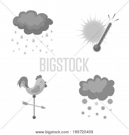 Rain, snow, heat, weathervane. The weather set collection icons in monochrome style vector symbol stock illustration .