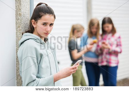 Pre Teen Girl Being Bullied By Text Message