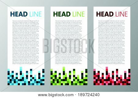 Collection Of Retro Square Blocks, Pixels Text Box For Web, App, Magazine... Etc. Colorful Vector Te