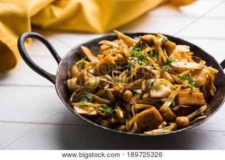 Kathal ki Sukhi Sabzi or jackfruit vegetable recipe of fanas chi bhaji or phanas ki sabzi