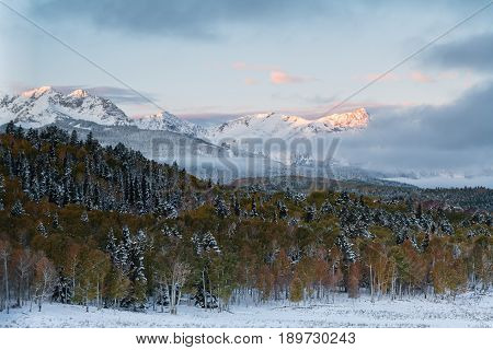 Autumn colors create a unique scenic beauty in the Rocky Mountains of Colorado.