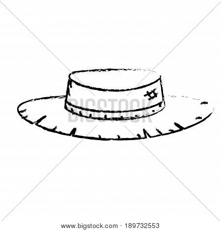 figure cute pesant hat to use in the farm work vector illustration