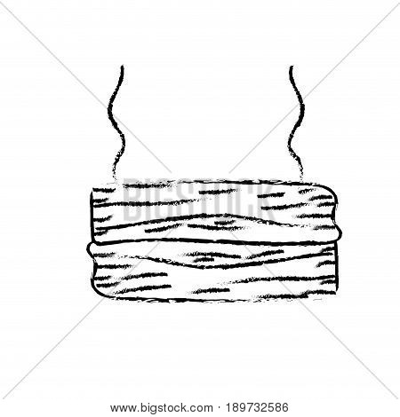 figure nice retangular wood emblem design vector illustration