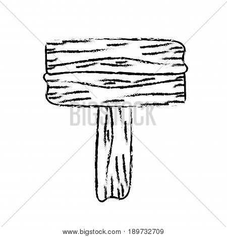 figure nice retangular wood emblem design vector illustration