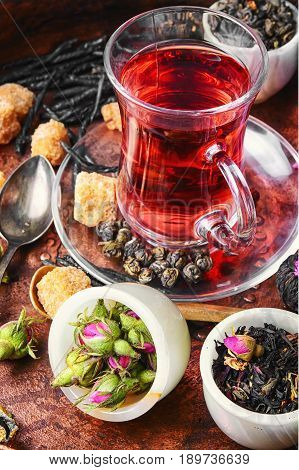 Tea Cup With And Tea Leaf