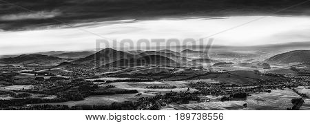 Panoramic view of the landscape at sunset/Czech Republic/