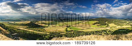 Panoramic view of the summer landscape Litomerice/Czech Republic/