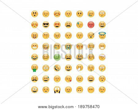Set of Emoticon vector. Emoji vector. Smile icon set.  Emoticon icon web - stock vector.