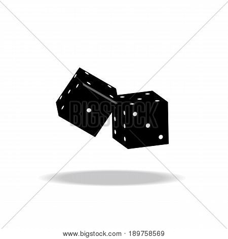 Game dices vector illustration isolated on white background with shadow