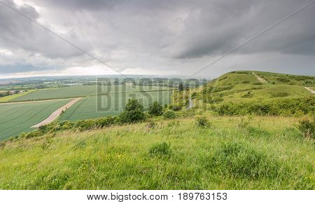British landscape in a spring stormy day