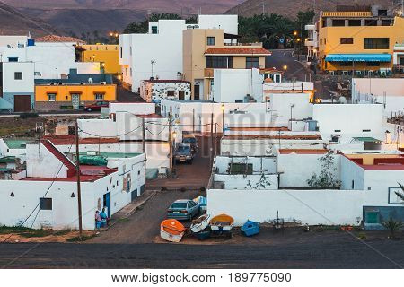 Ajuy, Fuerteventura, Spain, April 01, 2017: Small Fishing Village Ajuy On Fuerteventura Island, Spai