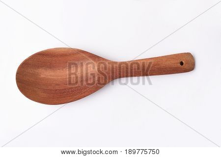 Wooden spoon on white isolated background for cooking